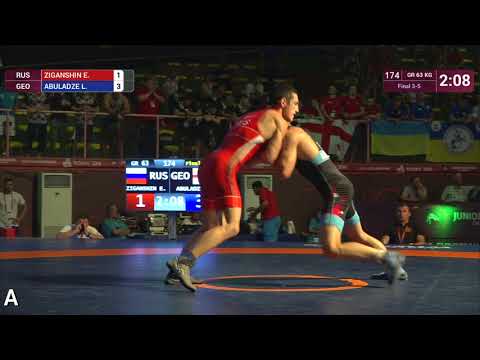 BRONZE GR - 63 kg: E. ZIGANSHIN (RUS) v. L. ABULADZE (GEO)