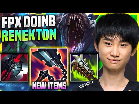 DOINB PICKS RENEKTON WITH NEW ITEM GORE DRINKER! - FPX DoinB Plays Renekton Mid vs Sylas!