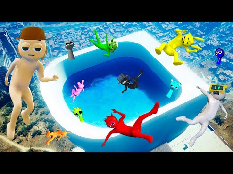 GTA 5 Incredibox Sprunki Team Ragdolls Jump into Water! [1860 SECONDS]