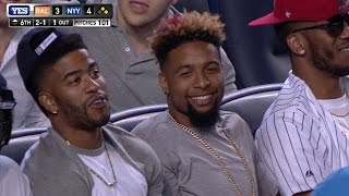 Beckham Jr. reacts to foul at Yankee Stadium