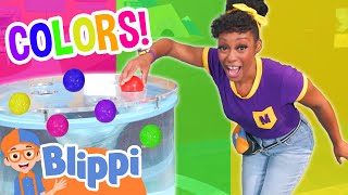 Meekah's Water Play with Color Balls! | Discovery Kids Museum | Blippi - Learn Colors and Science