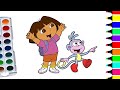 Dora Drawing For Kids How To Draw Dora The Explorer Coloring