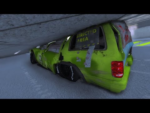 Beamng drive - Flatting Cars Between Flying Platform And Ground Car Crashes