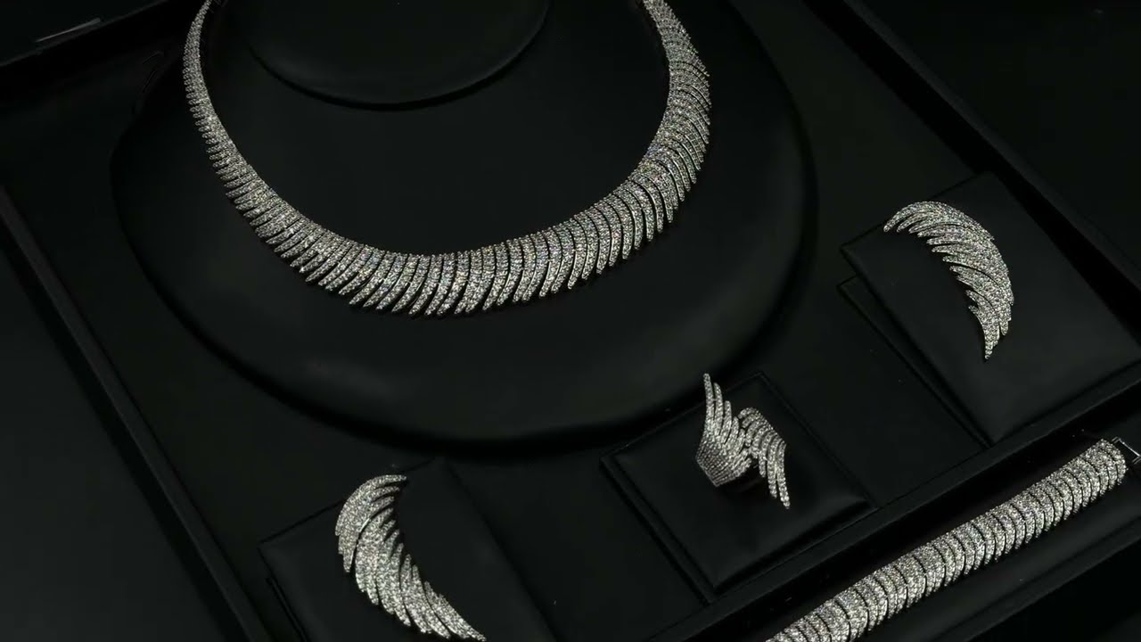 Luxury silver accessory set with a circular design