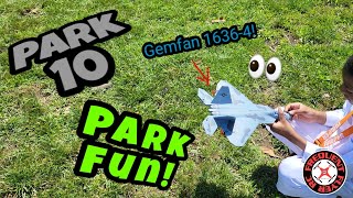 Park 10 F22 with Gemfan 1636-4 40mm Four Bladed Props - My son's Maiden of his F22S! 💀