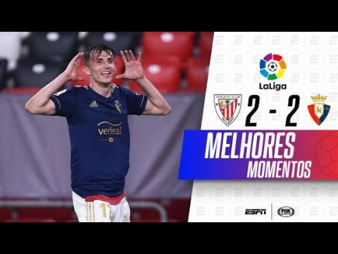 EMOCIONANTE! GOL NO ÚLTIMO MINUTO! Melhores momentos de Athletic Bilbao 2 x 2 Osasuna em LaLiga