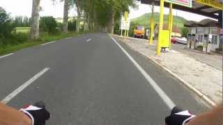 preview picture of video 'Bikestyle Tours Toulouse to Paris July 2012 Part 2 Down the hill to Abbaye Ecole de Soreze'