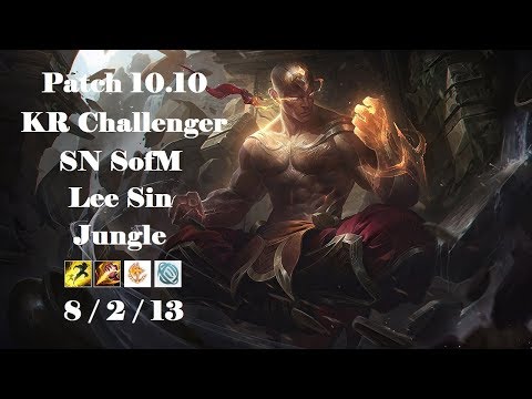 SN SofM - Lee Sin Jungle vs Nidalee - KR Challenger 849 LP - Patch 10.10