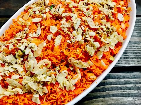 Zarda or Jardo or Sweet Aromatic Rice with Almonds and Raisins with Raihana's Cuisines