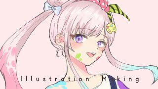 【イラストメイキング】解説付き「アイラニ・イオフィフティーン」Illustration Making【ホロライブ（ID インドネシア）】ファンアート
