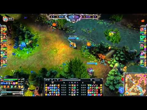 SK T1 faker playing nidalee mid vs Yasuo