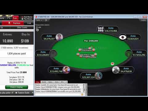 Replay |"viniperri " beat "noob3r" Final table PokerStars $109 SUNDAY MILLION, $1M Gtd Nov 10, 2019