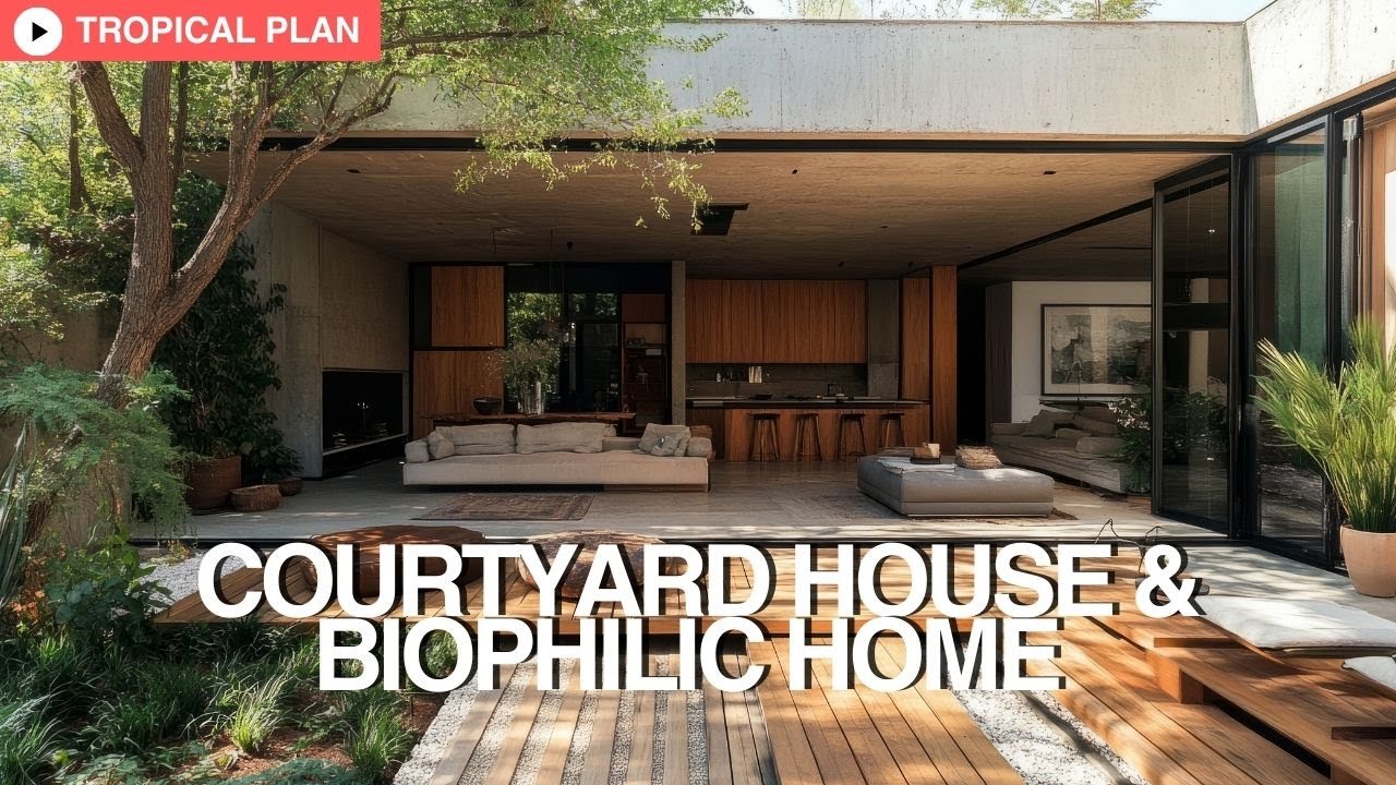 Modern Elegance Meets Nature: Courtyard House & Biophilic Home Designs for Contemporary Living