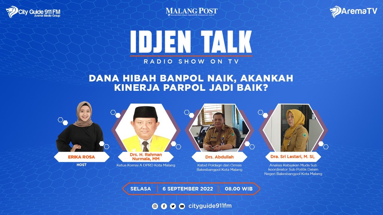 Dana Bantuan Politik (Banpol) Kota Malang Naik 100 Persen
