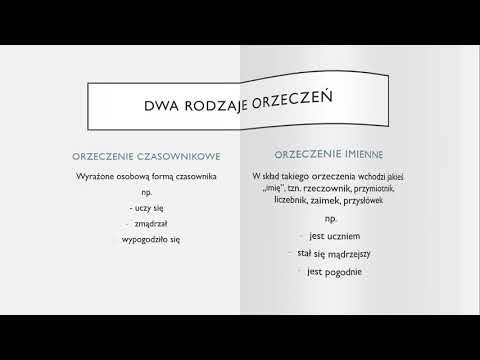 Składnia lekcja 1. 1 (orzeczenie czasownikowe, orzeczenie imienne)