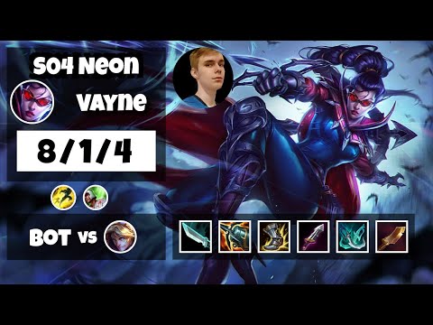 Vayne 11.8 Gameplay Challenger Replay Bot Lane - S11 (8/1/4) - EU