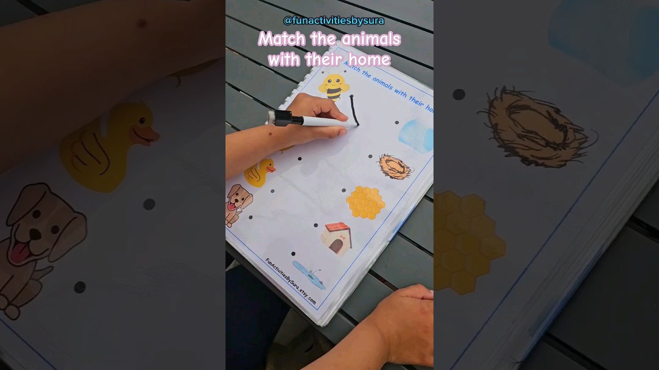 Match the animals with their home activity #activityideas #activitybook #eyfs #matchingforkids #fyp