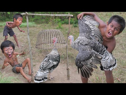 Primitive Technology- Yummy Cocking tukey chicken InJugle- Kmeng Prey