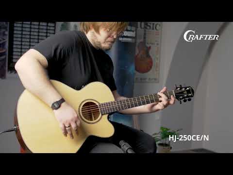 Crafter HJ250-N Silver Series 250 Jumbo Acoustic Guitar image 7