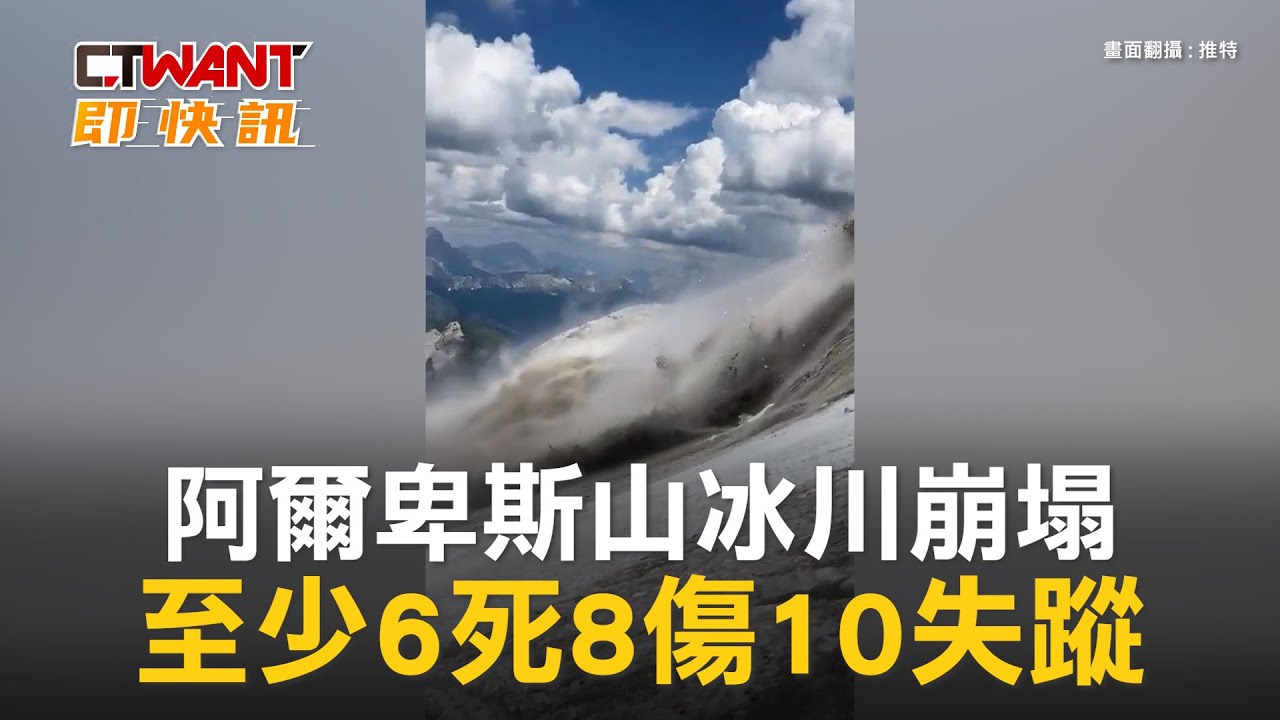 圖說-阿爾卑斯山冰川崩塌　釀6死8傷10人失蹤