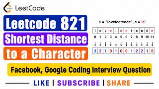 YouTube video 'Leetcode  821  Shortest Distance to a Character -  Facebook, Google Coding Interview Question'