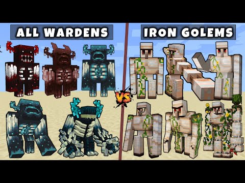 All Iron Golems vs All Wardens in Minecraft - Mutant & Titan Wardens vs Mutant Titan Iron Golems v2
