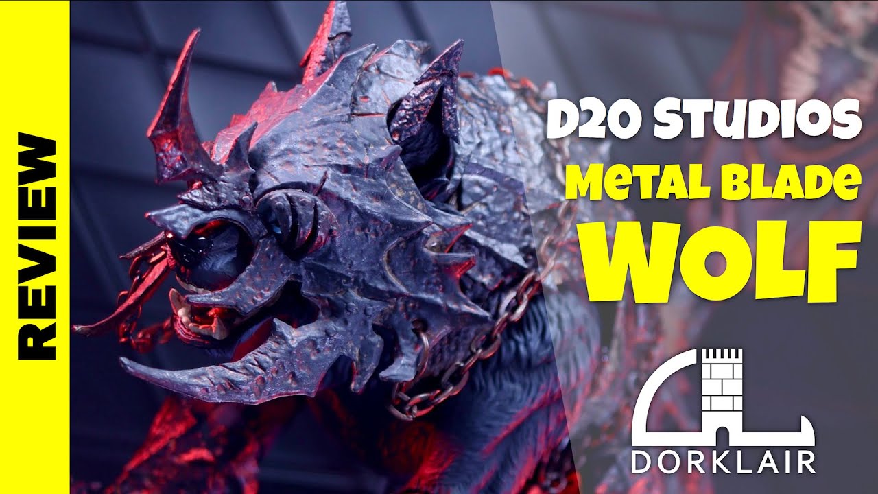 Studio D20 Metal Blade Wolf Review - 1:12 Scale Black Armored Wolf Action Figure - DorkLair