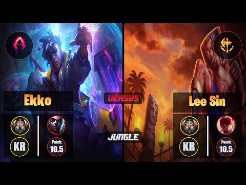 Challenger EKKO [Dark Harvest] (Jungle) VS  LEE SIN - Challenger KR Patch 10.5