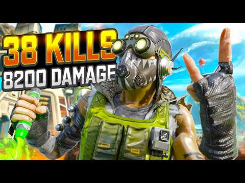 INSANE Octane 38 KILLS and 8,200 Damage Apex Legends