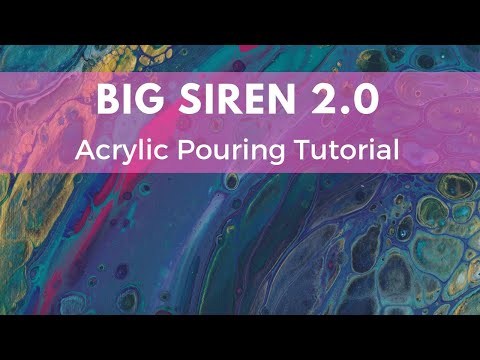 (48) Big siren 2.0 - Big Canvas - Acrylic pouring tutorial