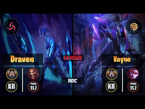 Challenger DRAVEN [Hail of Blades] (ADC) VS  VAYNE - Challenger KR Patch 11.7