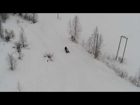 Vlog Drone Fly Snowmobile  in Rovaniemi Finland Drone Footage Helicopter by Parrot Aanafi Autofollow