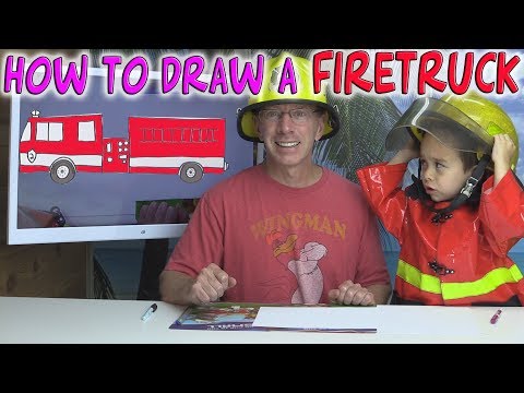 How to DRAW an easy FIRETRUCK - Art for Kids