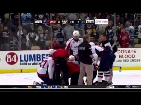 Arron Asham Knocks Out Jay Beagle! (Penguins vs Capitals Hockey Fight)