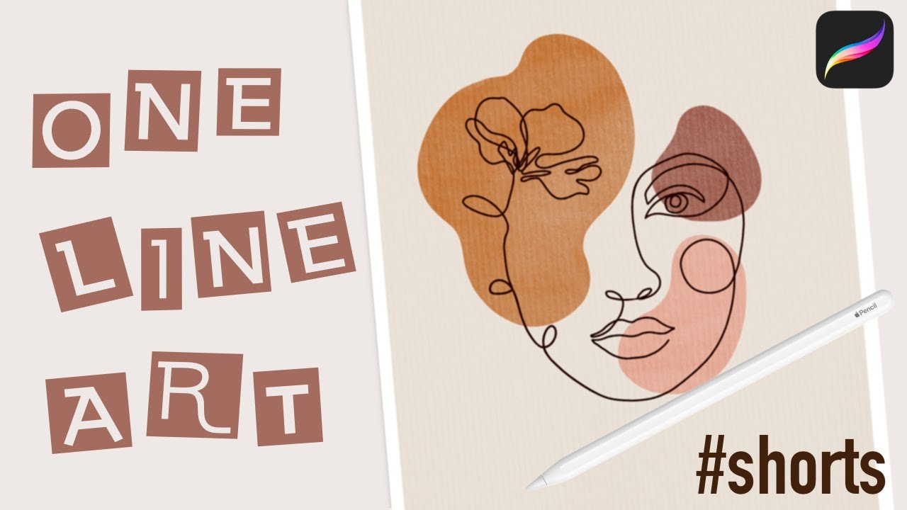 One Line Art in Procreate // Single Line Portrait