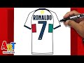 How to Draw CRISTIANO RONALDO Portugal - Shirt 7 CR7