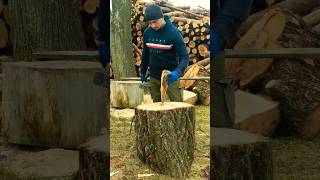 Download lagu wooden wedge against a log 90 cm #woodworking #firewood #ax #wood mp3