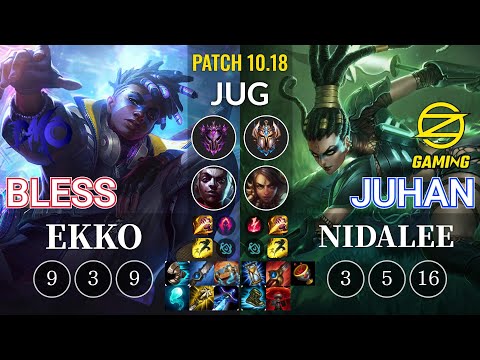 DMO bless Ekko vs OZ Juhan Nidalee Jungle - KR Patch 10.18