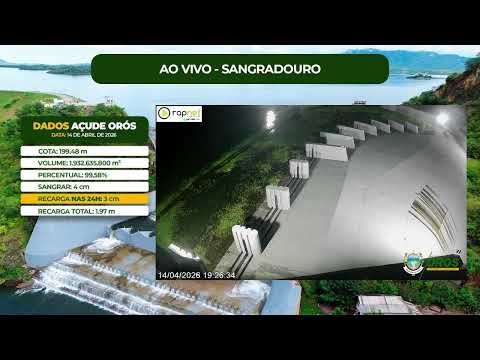 Prefeitura instala câmera no Orós para transmitir sangramento do açude ao vivo; veja onde acompanhar