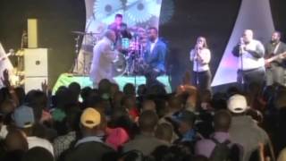 Worship Addicts leader Takesure Zamar with Africa Gospel music icon Solly Mahlangu
