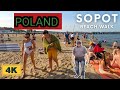 POLAND SOPOT BEACH//POLAND - SOPOT SUMMER BEACH WALK 2024 [4K]