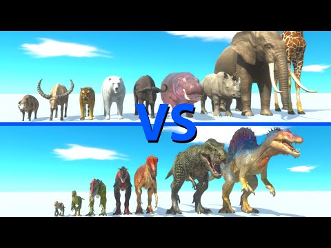 MODERN MAMMALS Team vs CARNIVORE DINOSAURS Team - Animal Revolt Battle Simulator