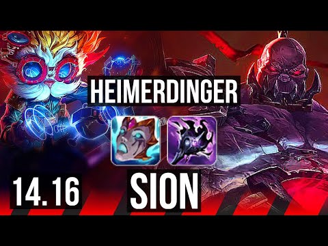 HEIMERDINGER vs SION (TOP) | Rank 4 Heimer | NA Grandmaster | 14.16