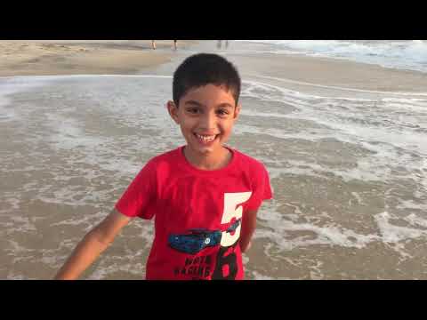Adarsh enjoying Alleppey beach