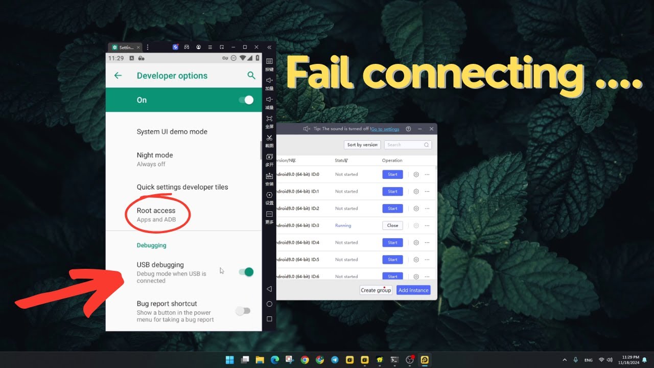 Bob Prime ឆែក និងដំណោះស្រាយ Fail connecting to LDplayer