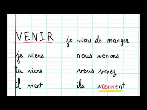 10  Le verbe venir grammaire présent