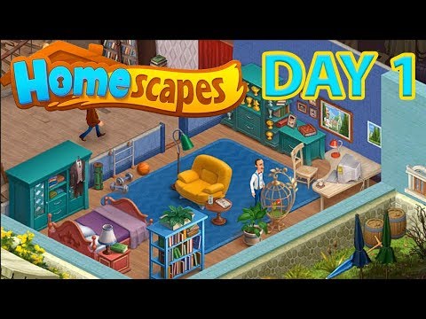 HOMESCAPES Gameplay ( Android | iOS ) - DAY 1 Walkthrough