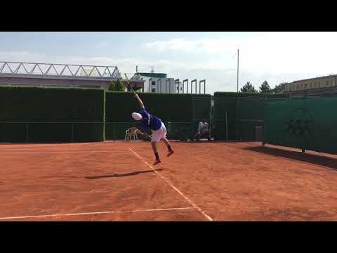Luca Van Assche serve (slow motion)
