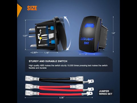 LED Light Bar Rocker Switch 5Pin Laser On Off LED Light 20A 12V 10A 24V |Ext Trending