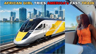 African Girl Tries America’s Fastest Train 🇺🇸 (I Was Shocked 😳)